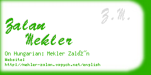 zalan mekler business card